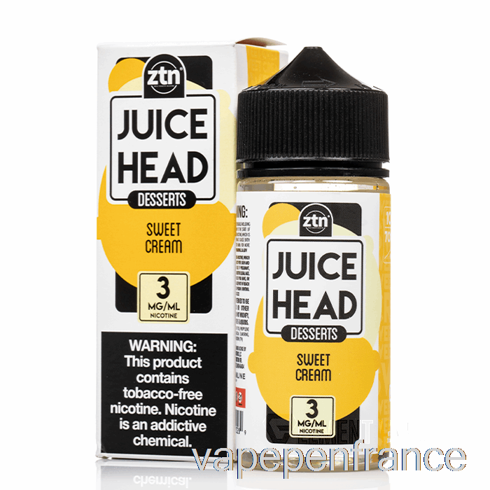 Crème Sucrée - Tête De Jus - Stylo Vape 100 Ml 0 Mg